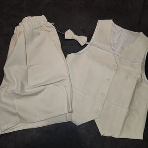 Elegant Cream Boys Vest and Short Set